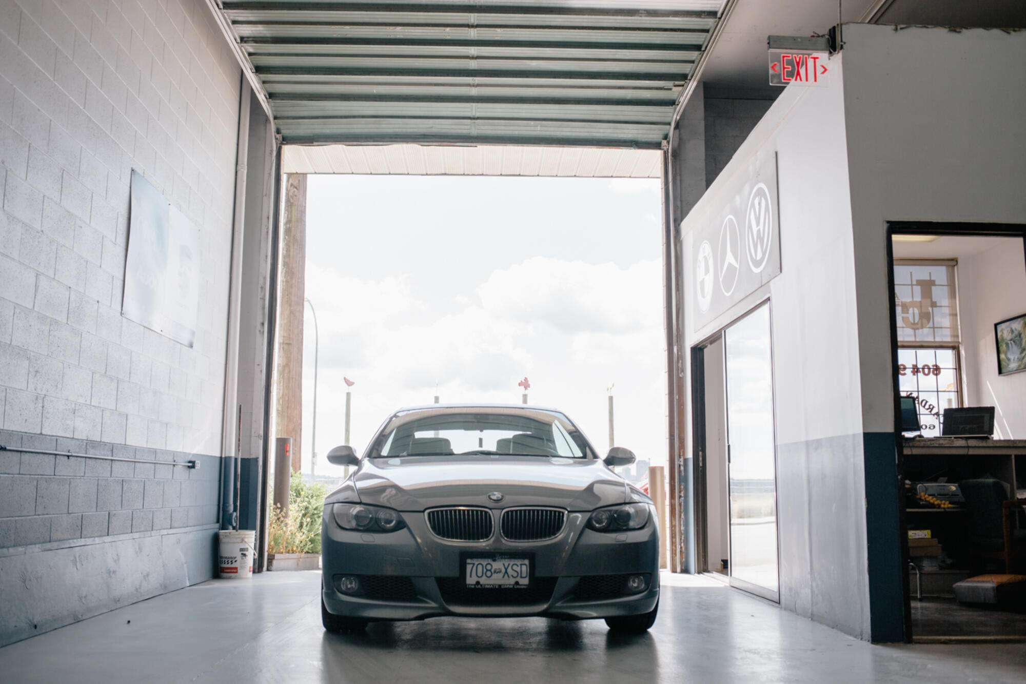 A BMW car fully rebuilt and fixed in IC Auto Tek automotive shop in North Vancouver, BC.